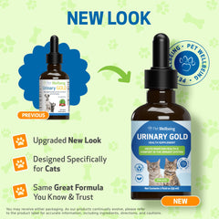 Pet Wellbeing Urinary Gold gotas para dosificar fácil y soporte del tracto urinario.
