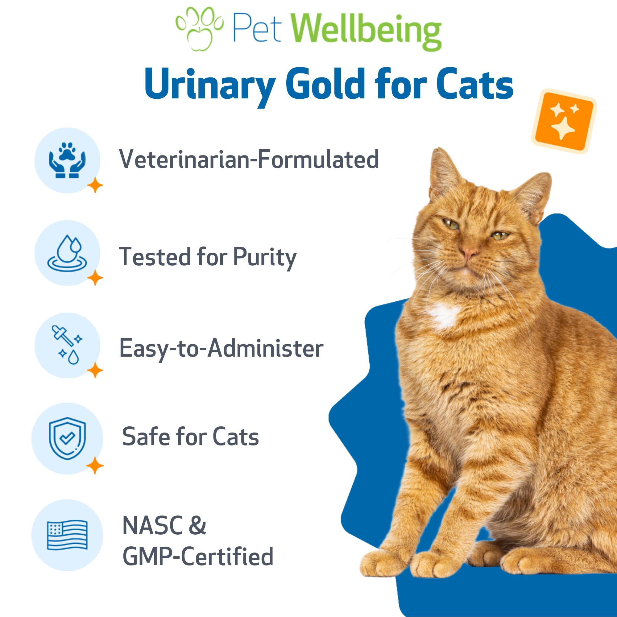 Pet Wellbeing Urinary Gold mezcla de hierbas para confort de la vejiga.
