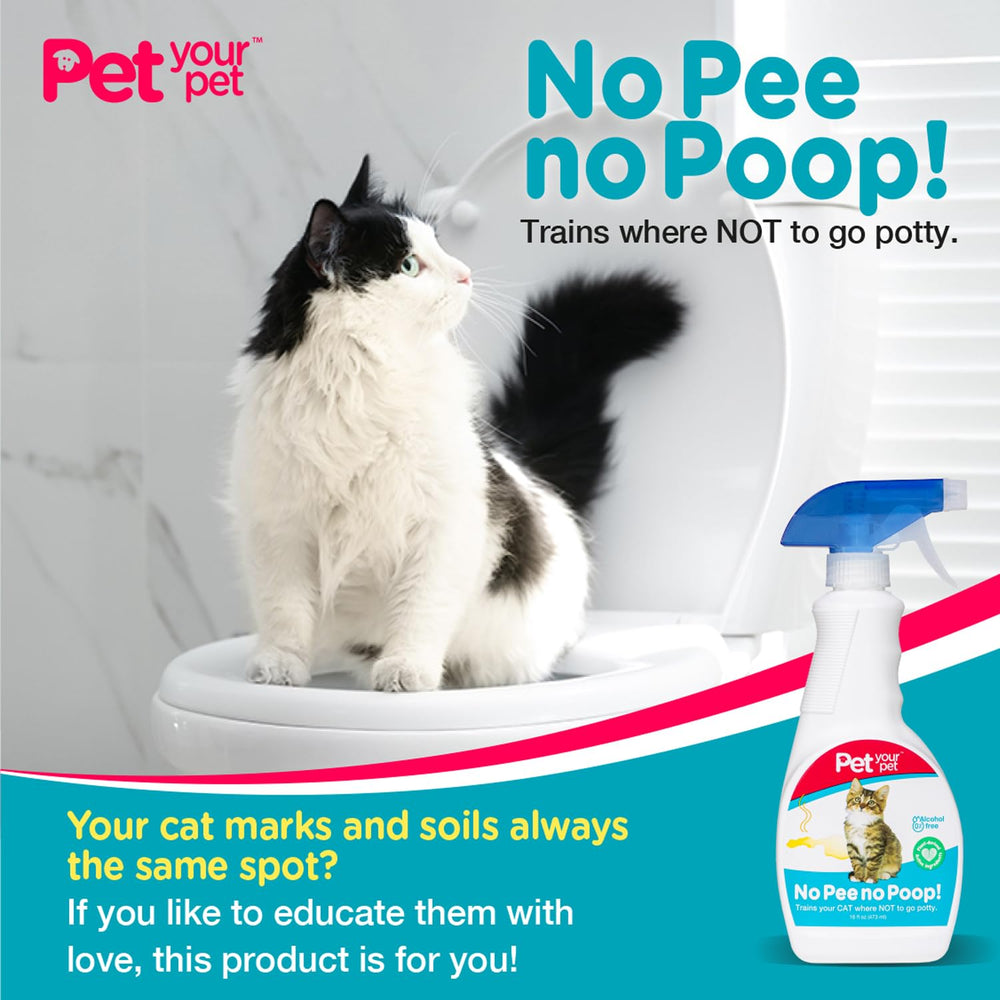 PET YOUR PET Spray no-pee-no-poop: orienta al gato para evitar orinar y defecar fuera de lugar.
