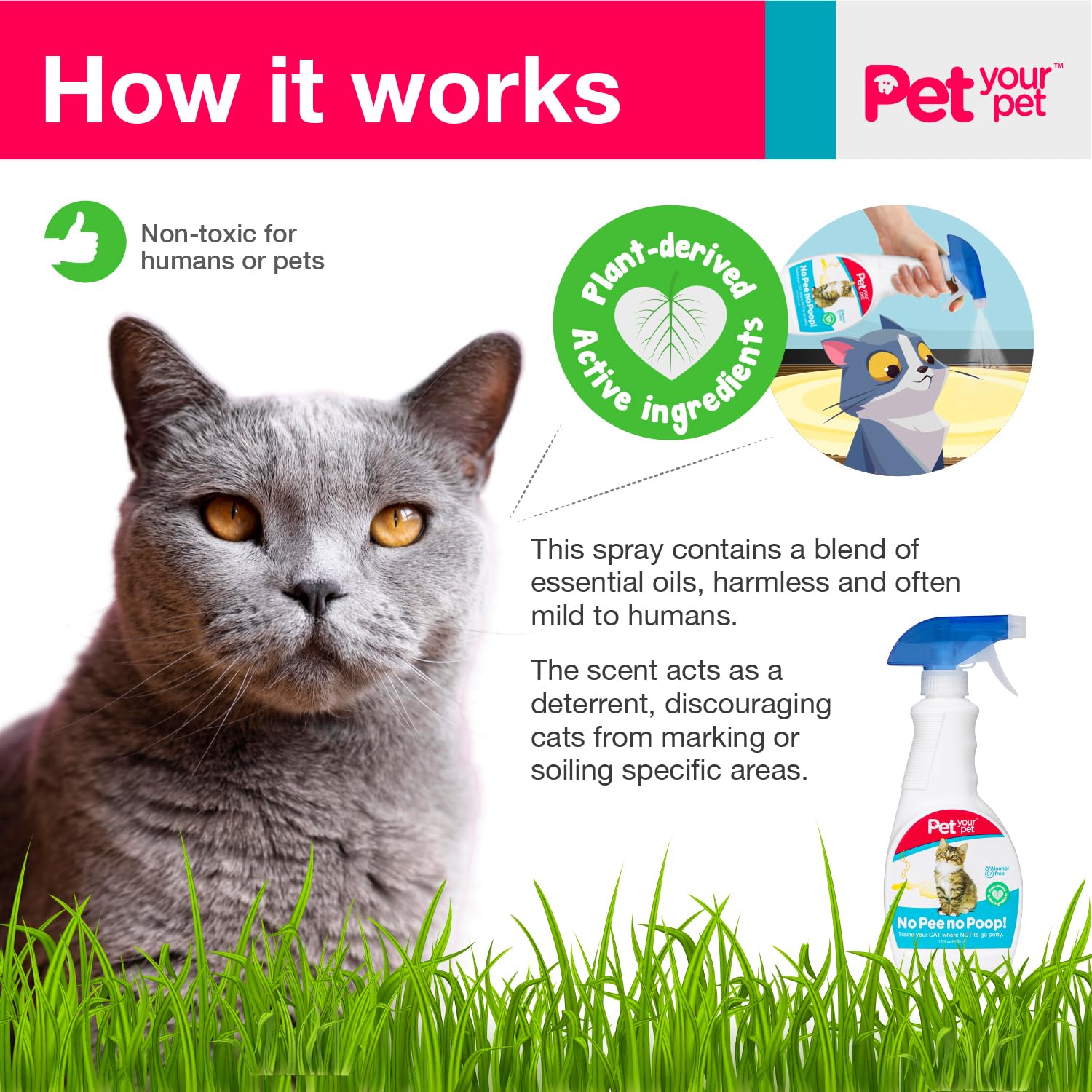 PET YOUR PET Spray uso-interior-exterior: adecuado para interiores y exteriores, protegiendo superficies.