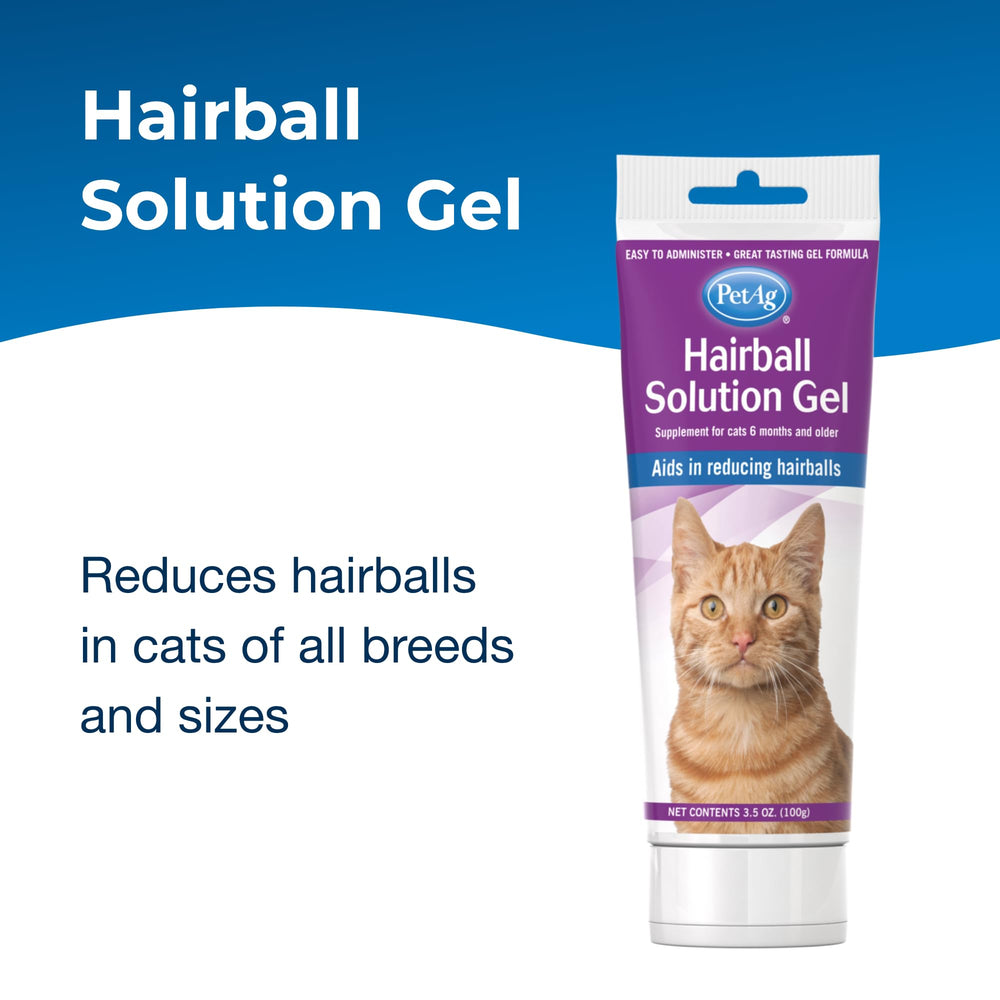 PetAg Hairball Solution Gel, aplicación fácil para gatos, sabor pollo.