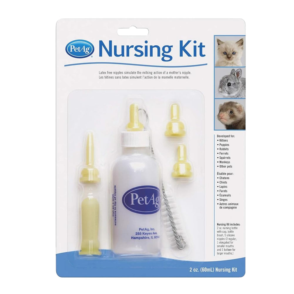 PetAg kit de lactancia con biberón 2oz y tapa para alimentación suave.