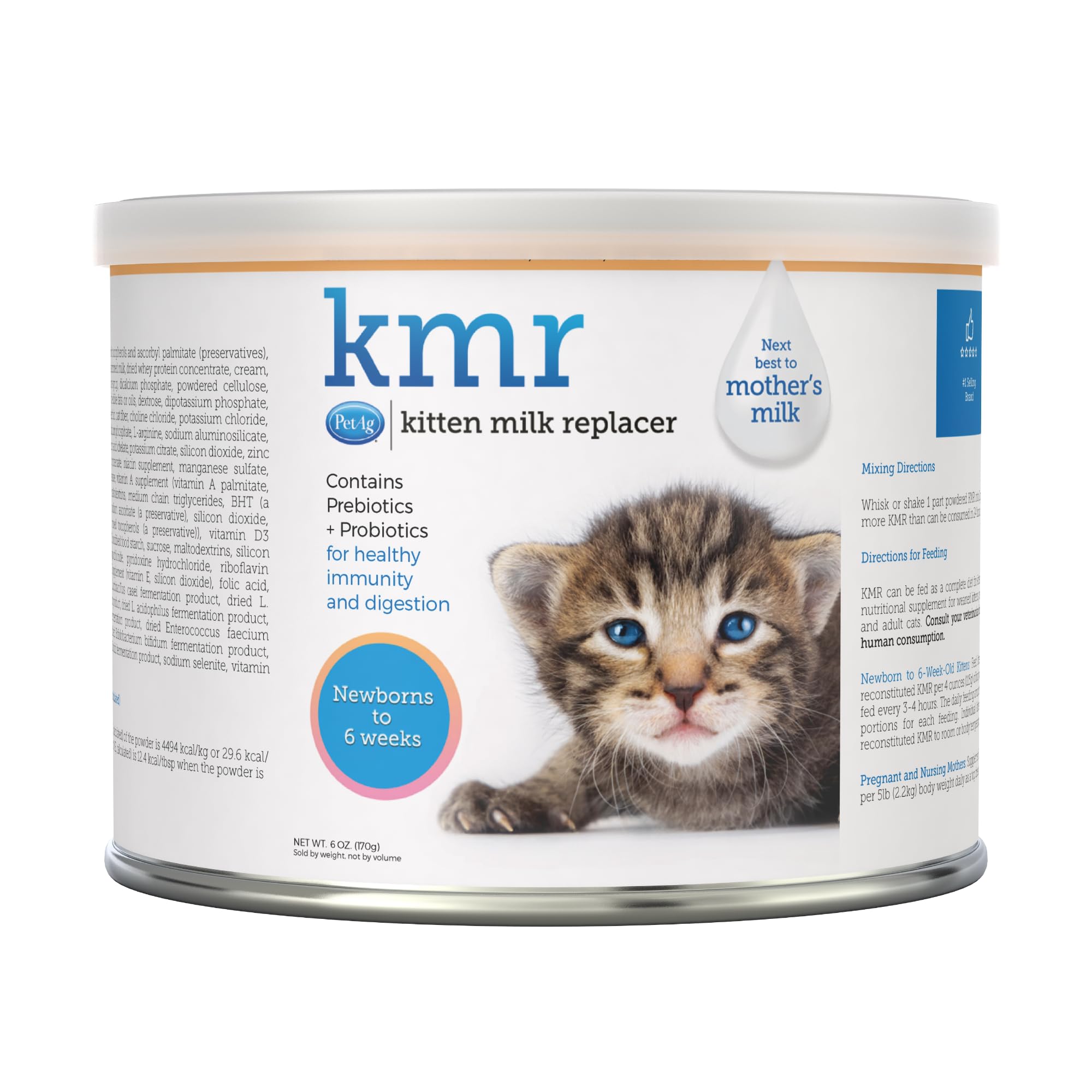 PetAg KMR leche para gatitos en polvo, paquete práctico para lactancia artificial
