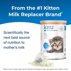 PetAg KMR, preparación con agua tibia, fácil de mezclar para gatitos.