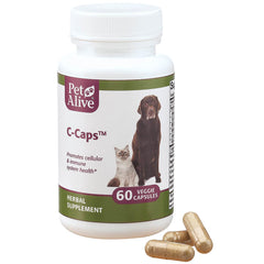 PetAlive C-Caps cápsulas, dosis fáciles para perros y gatos.