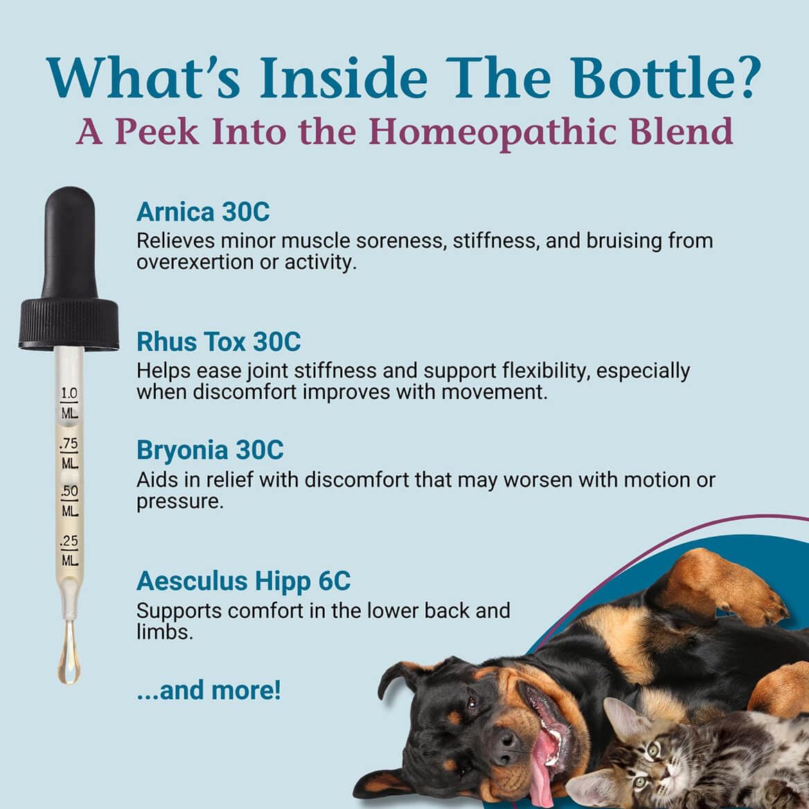 PetAlive ComfyPet, frasco de gotas sin alcohol para mascotas sensibles.