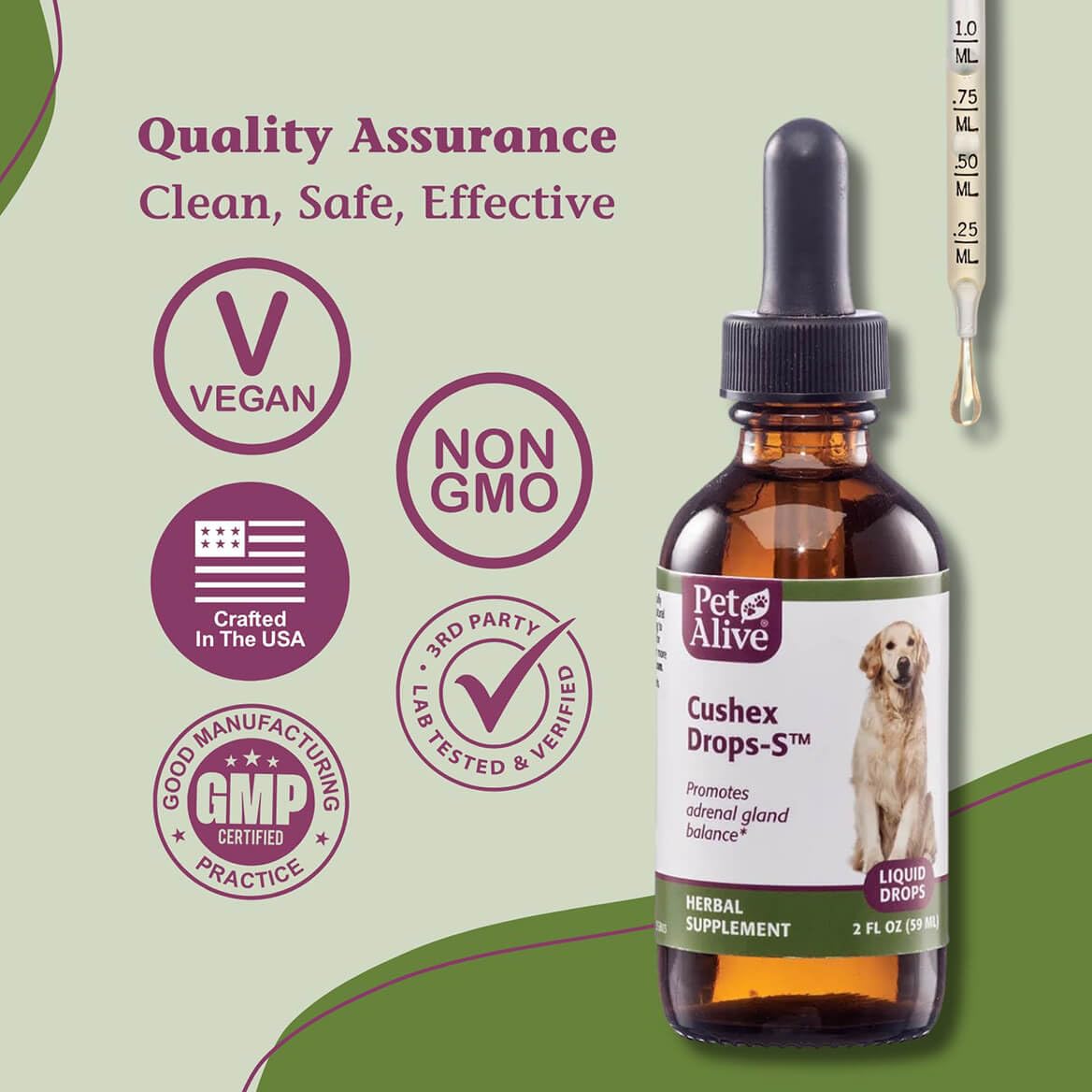 PetAlive Cushex Drops-S: envase con cierre seguro para almacenamiento