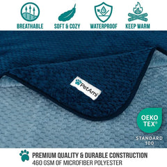 Cobija reversible PetAmi de doble cara ofrece calor cómodo para tu mascota.