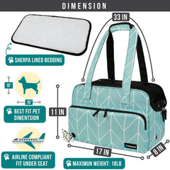 PetAmi interior acolchado sherpa, descanso cómodo para la mascota durante el viaje.