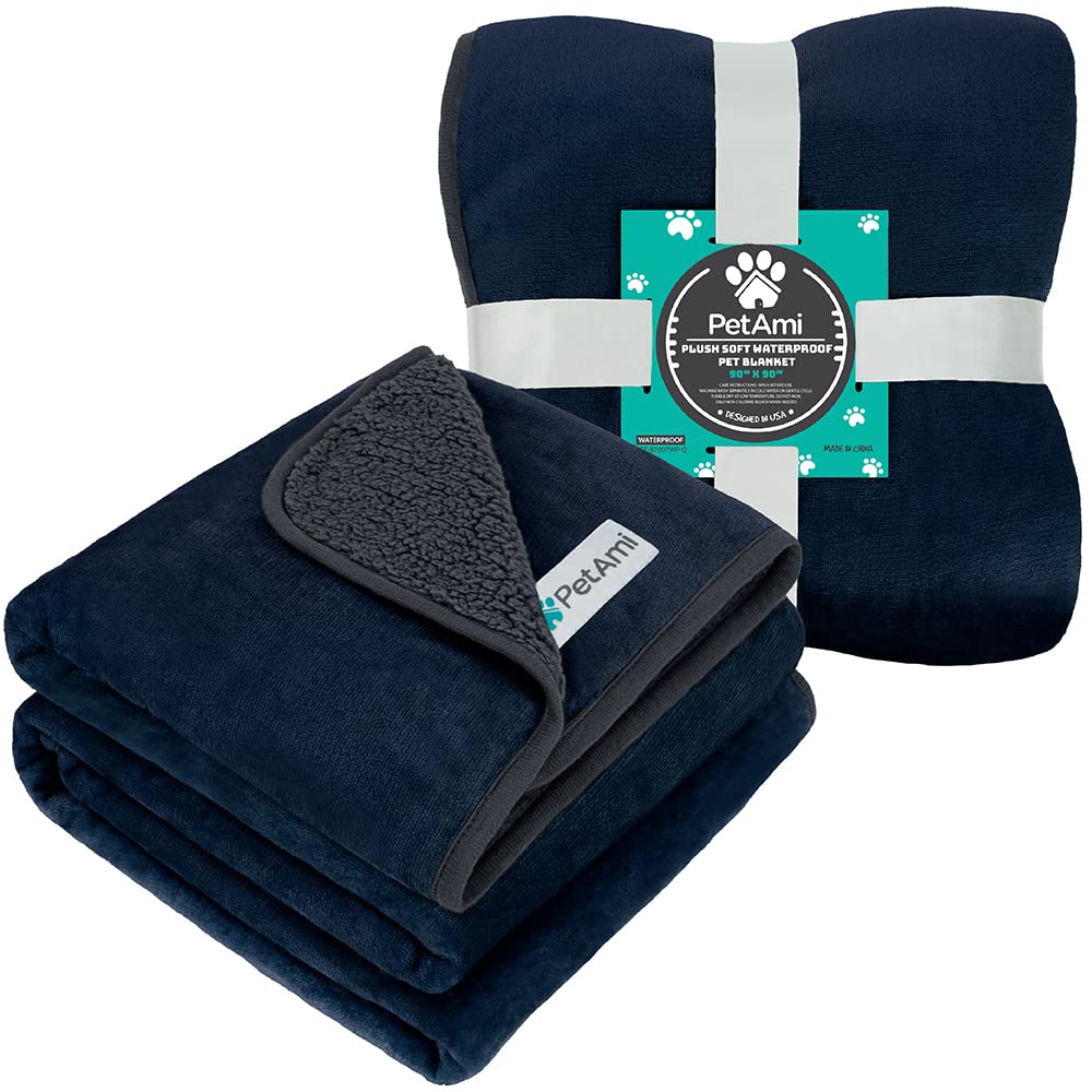 PetAmi manta 90x90 cm navy gris para muebles