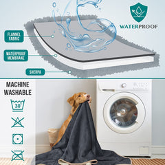 Manta reversible con sherpa y microfibra de PetAmi para calor y comodidad