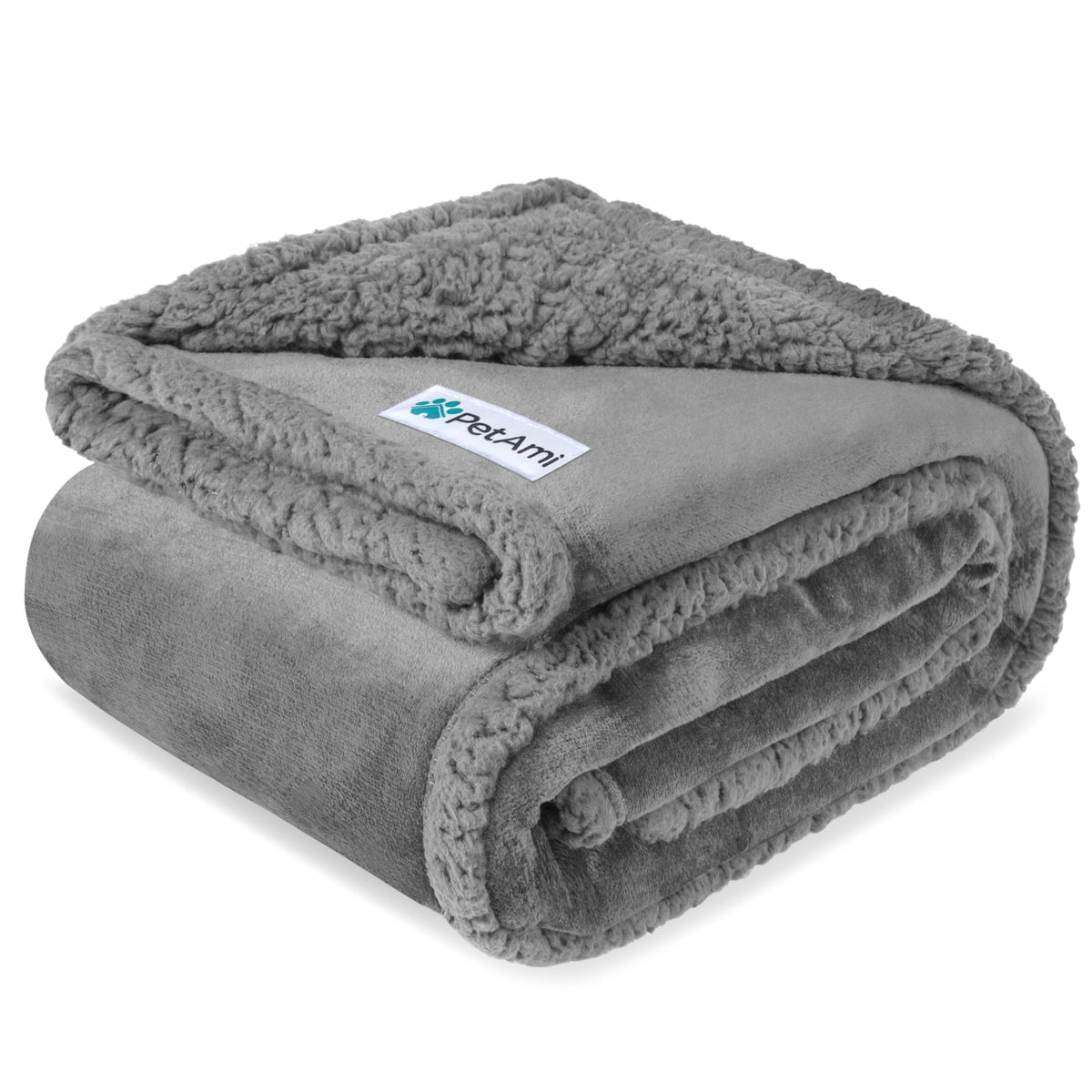 PetAmi manta impermeable para perros sobre sofá, protege de manchas y humedad.