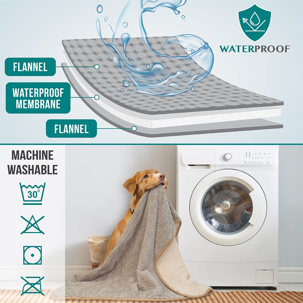 Manta PetAmi lavable a máquina, ideal para viajes.