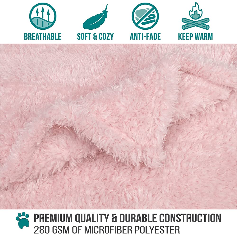Manta para cama o jaula de mascotas, PetAmi rosa, suave y duradera.