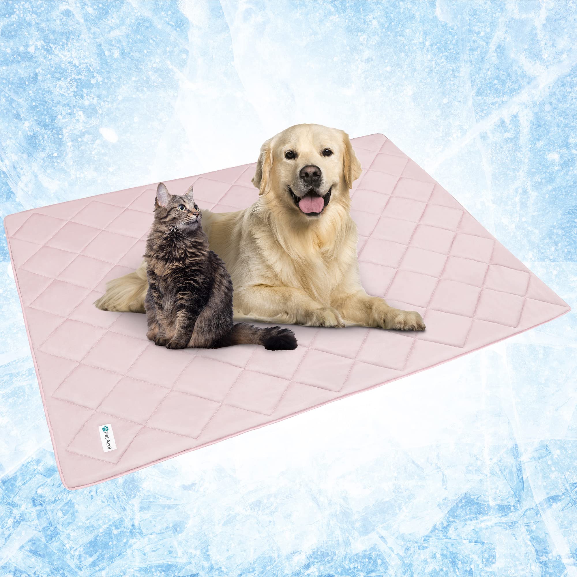 Manta PetAmi suave para gatos y cachorros en rosa para sueño cómodo.