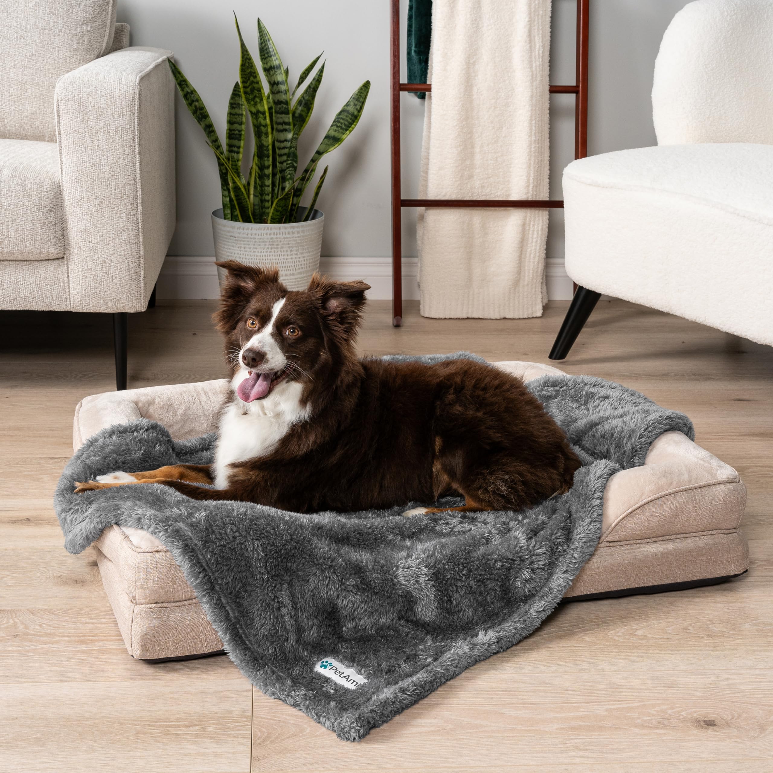 PetAmi manta para viajes, perros, gris, ideal para coche o jaula.