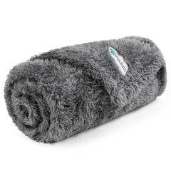 PetAmi manta para perros pequeños gris, vista frontal, mantiene a tu mascota cálida.