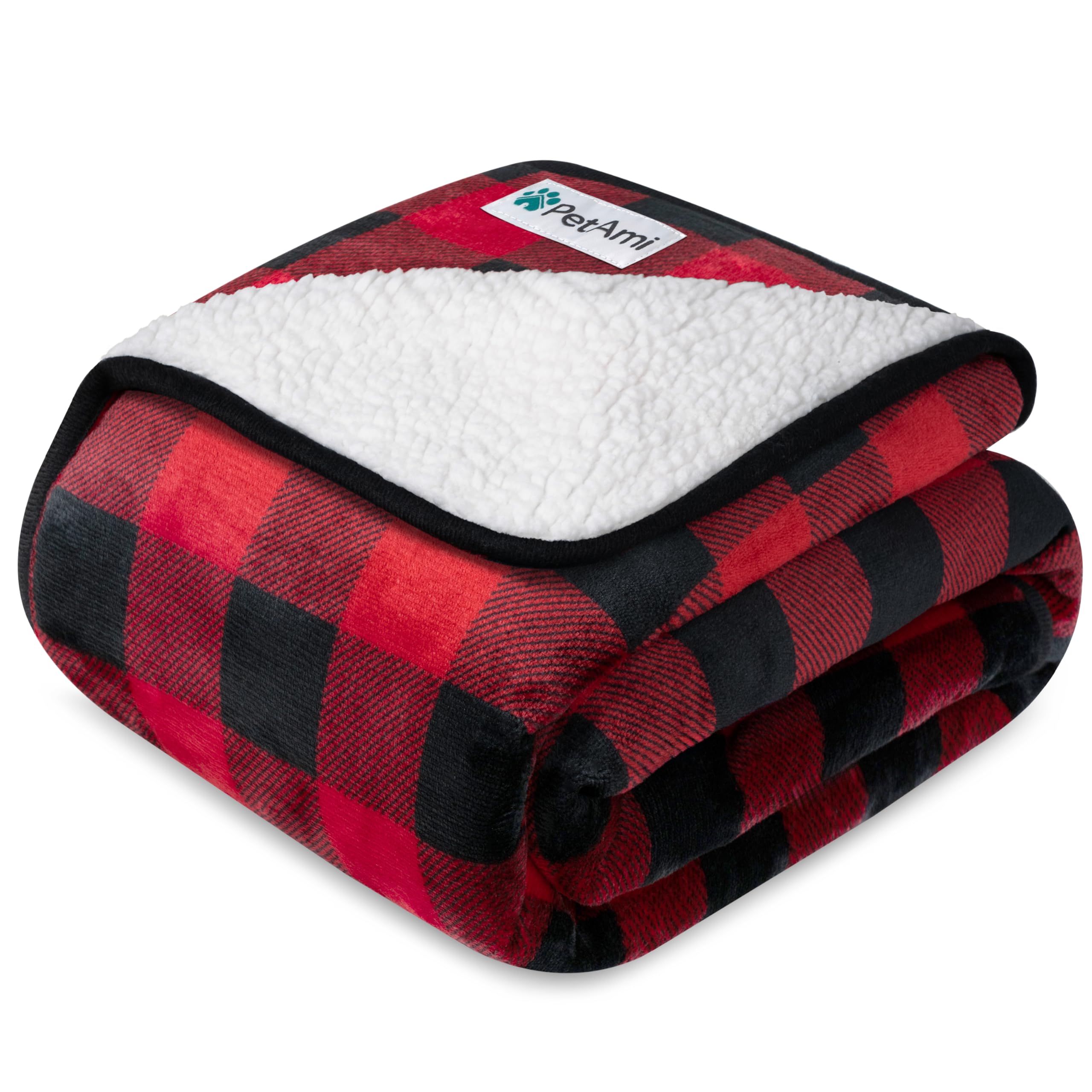 PetAmi manta reversible sherpa y microfibra para sofá cómodo