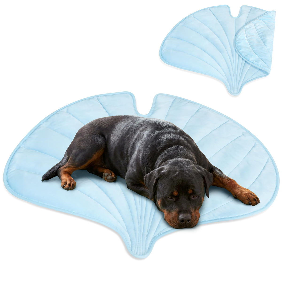 PetAmi colchoneta enfriante con forma de hoja ginkgo para mantener a la mascota fresca.