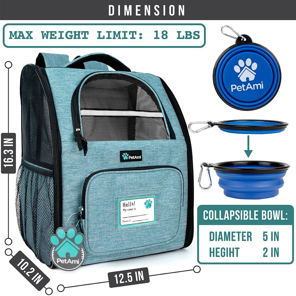 PetAmi mochila con acceso doble lateral, cómodo y práctico