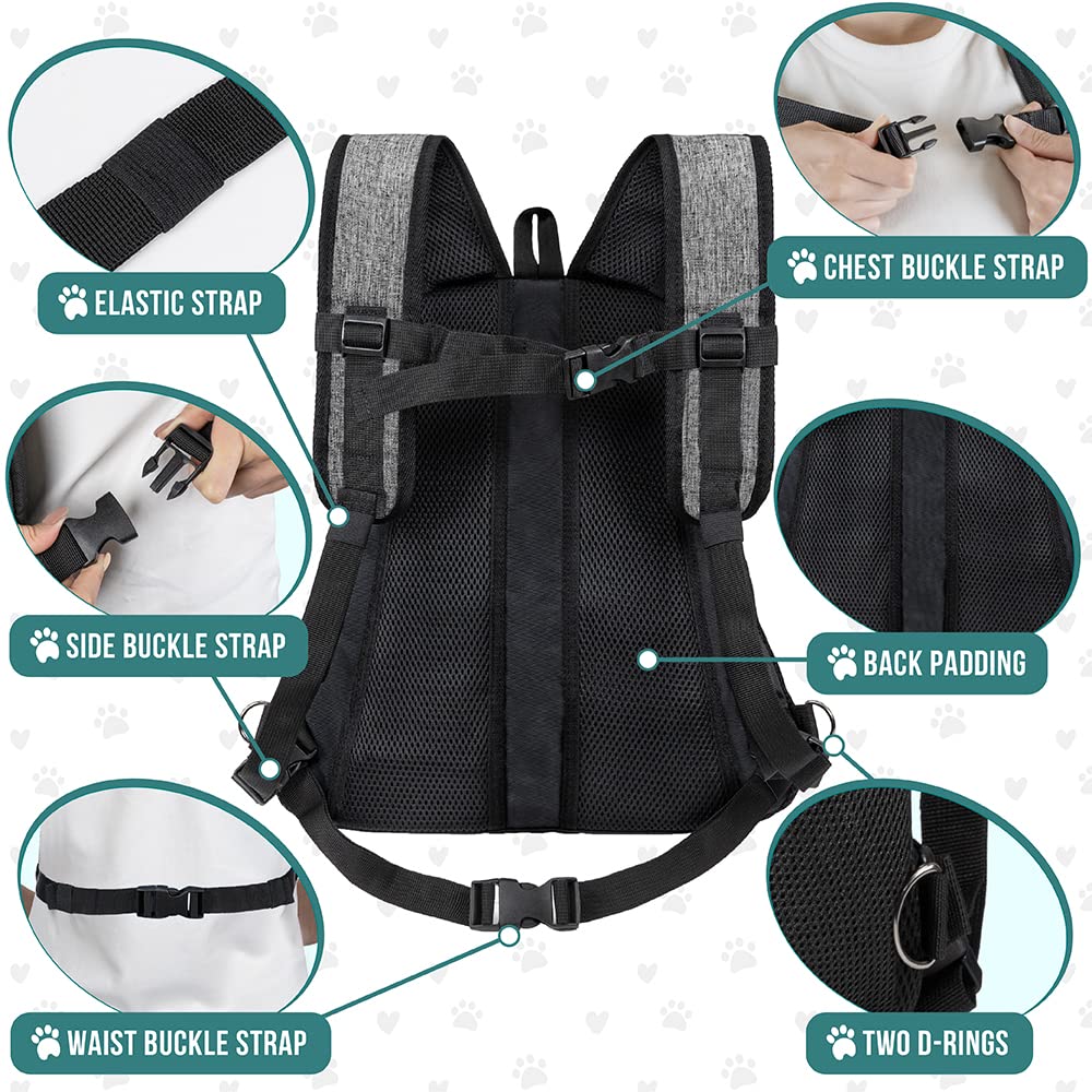 PetAmi Mochila frontal con correa de seguridad interior para evitar escapes