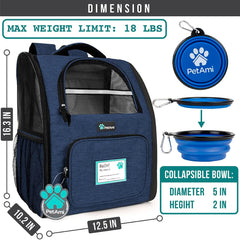 PetAmi Mochila para perro con ventilación y entrada lateral para fácil acceso