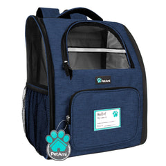 PetAmi Mochila portador para perro azul marino, transporte cómodo para paseos y viajes