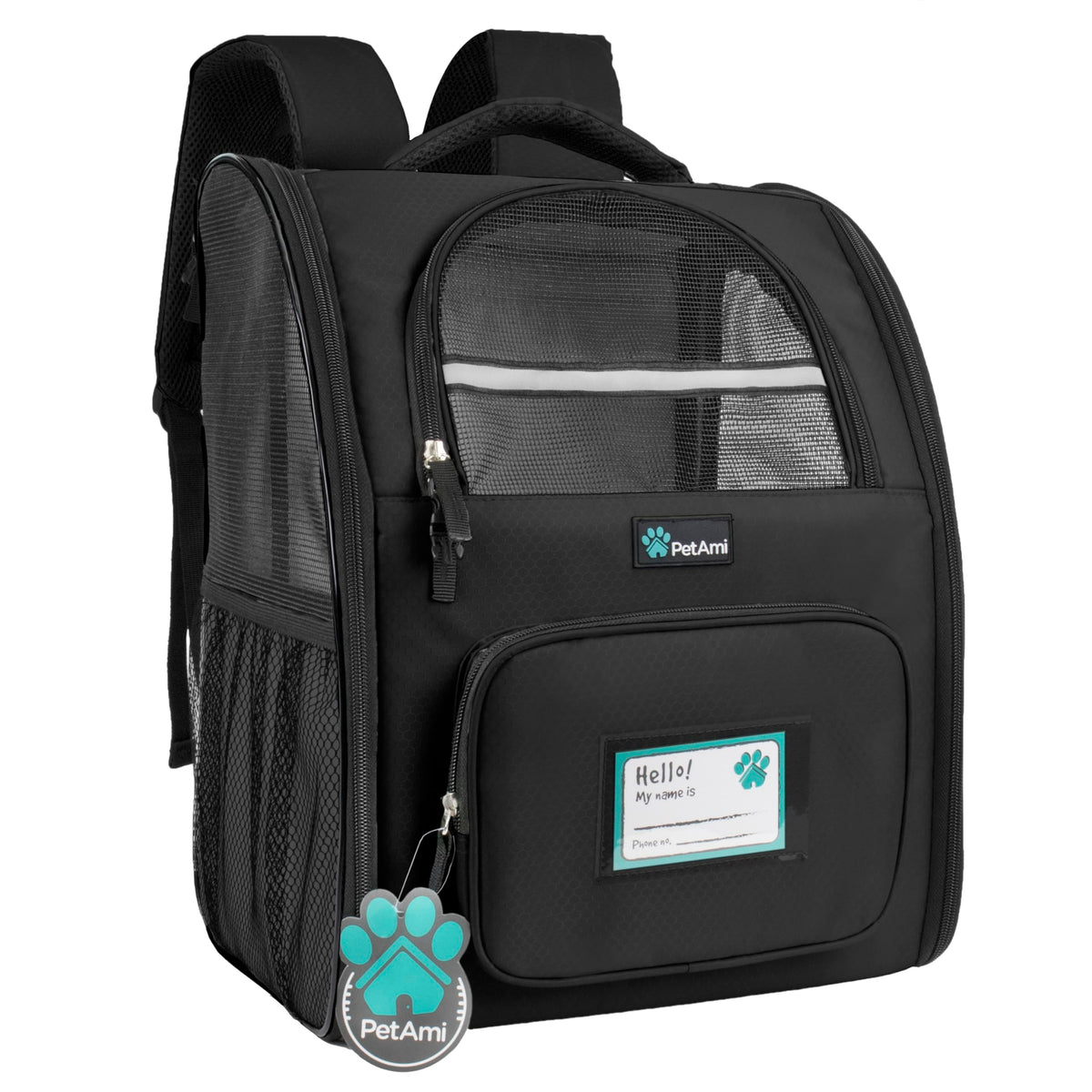 PetAmi Mochila Portador Perro Ventilada para paseos cómodos.