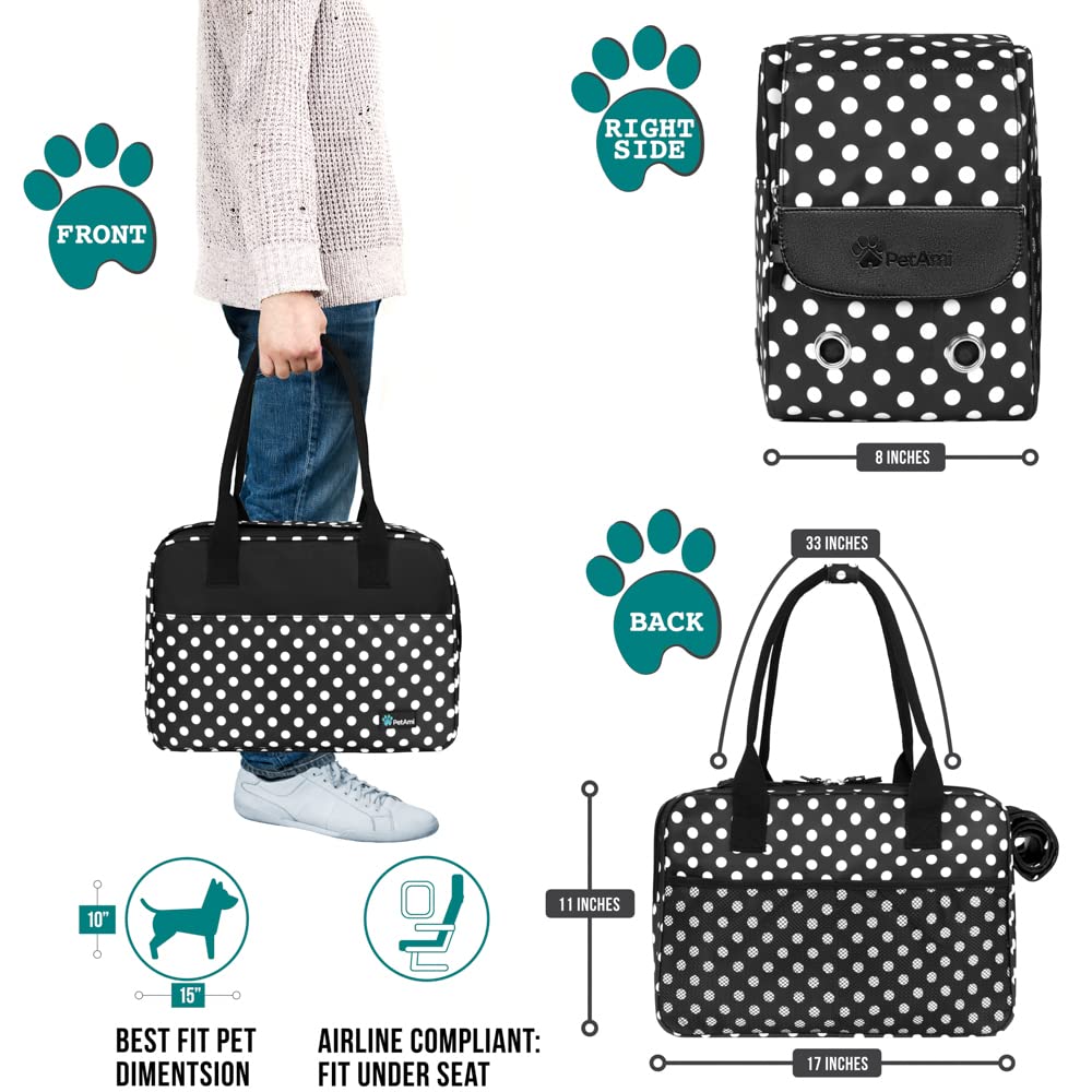 PetAmi porta-perro pequeño, bolsillo frontal para accesorios.