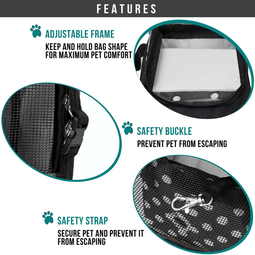 PetAmi porta-perro pequeño cuenco silicona plegable incluido para hidratación.