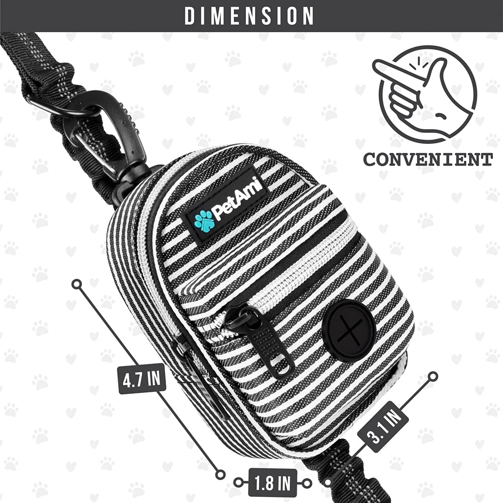 PetAmi: sac de promenade à rayures noir et blanc, design élégant et durable.