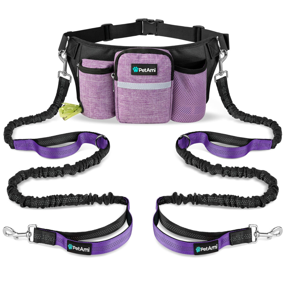 PetAmi uso exterior para caminatas y correr con dos perros