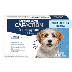 PetArmor CAPACTION, tabletas para perros 2-25 lb, ayuda a iniciar acción rápida contra pulgas.