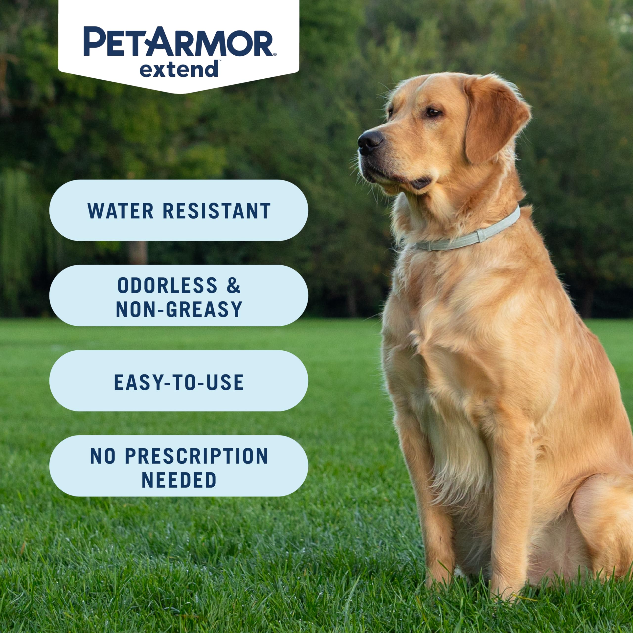 PetArmor Extend mata pulgas, garrapatas y piojos sin receta.
