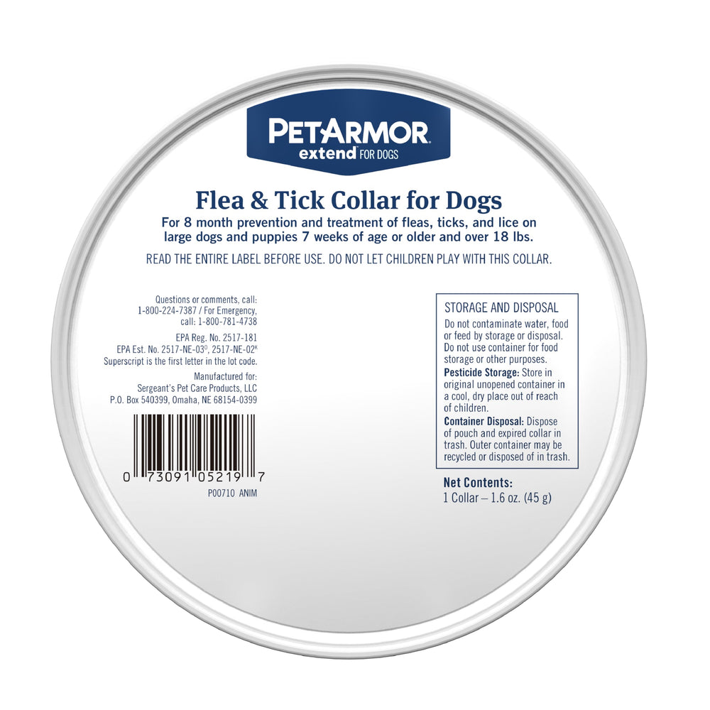 PetArmor Extend collar para perros desde 7 semanas de edad.