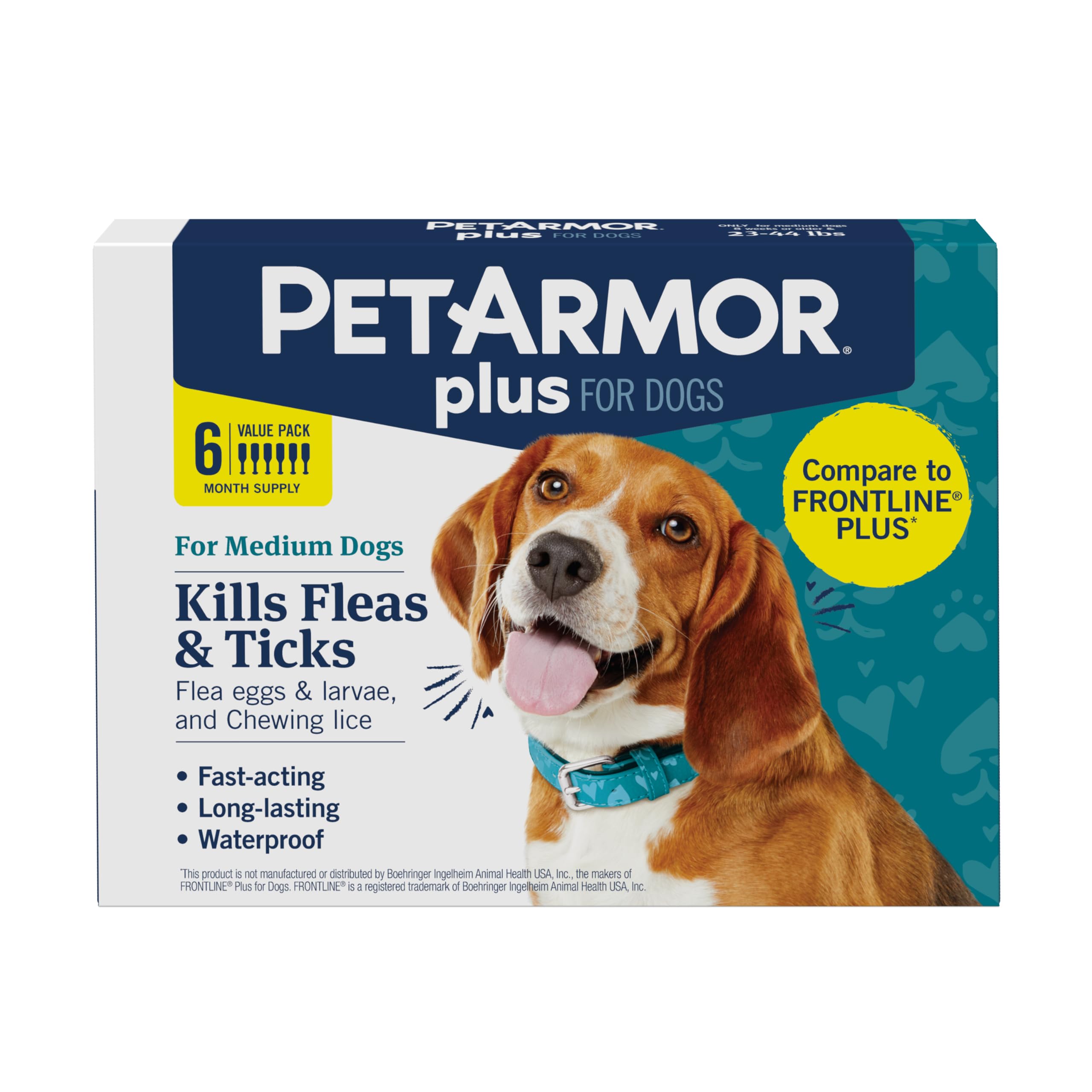 PetArmor Plus en un paquete de seis dosis para perros.