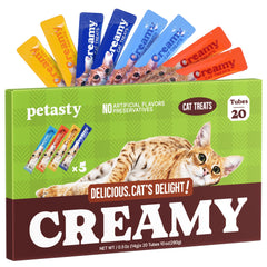 PETASTY puré lickable de Pollo en tubo, premiar e hidratar a tu gato