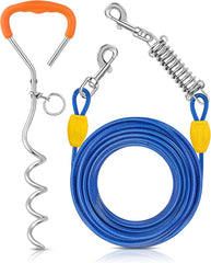 Petbobi cable para perros de 30 pies con estaca de 16 pulgadas, libertad segura en el jardín.