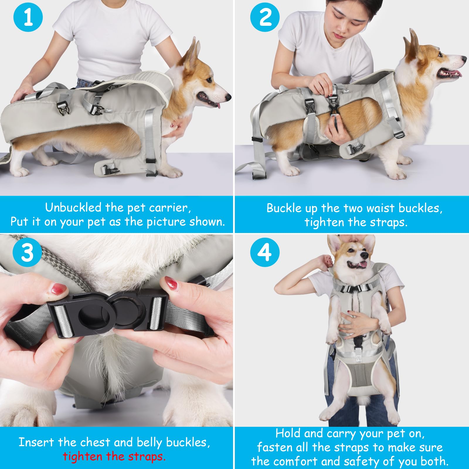 PetBonus dos-formas-uso-exterior: versatilidad para uso frontal o dorsal al aire libre.