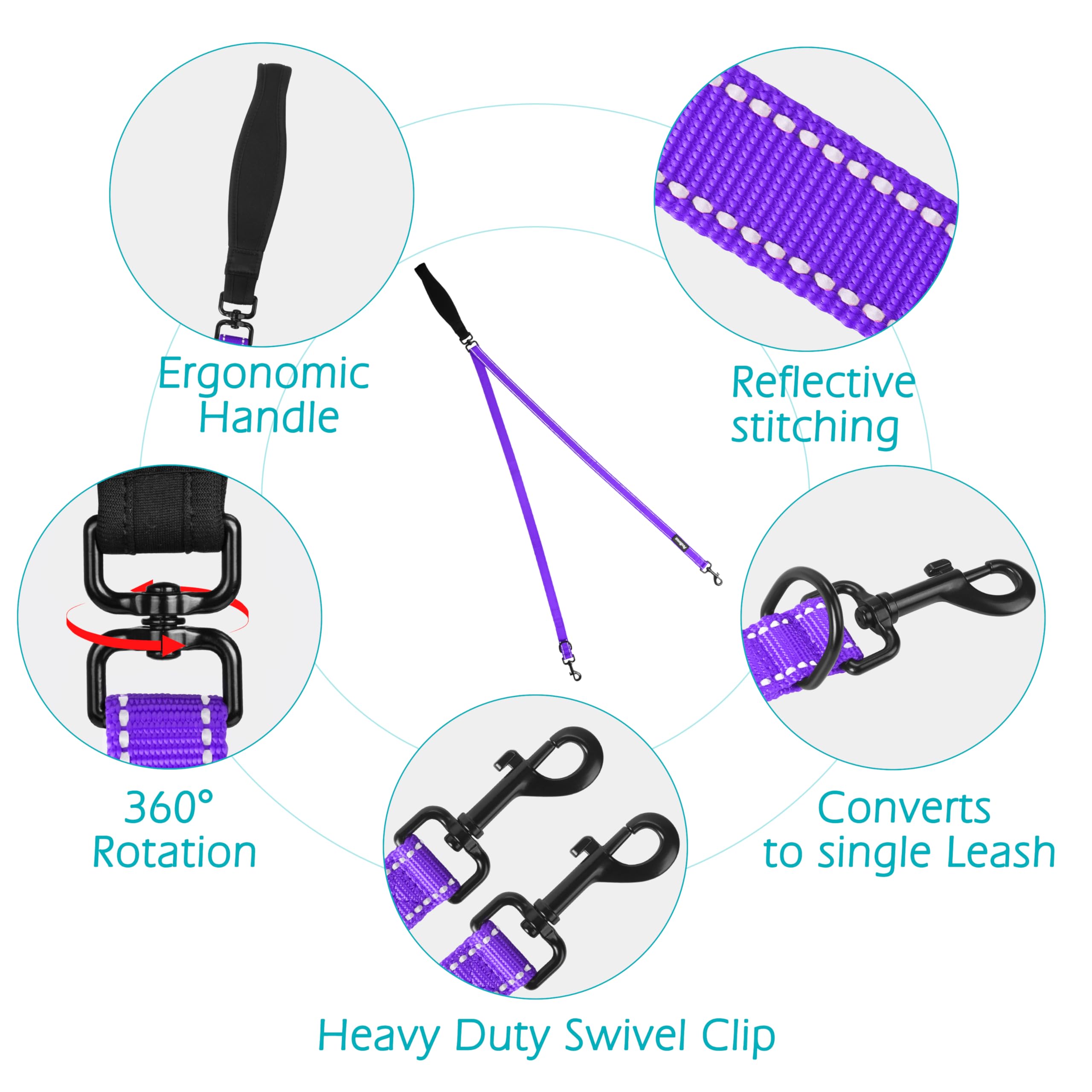 PetBonus enganche 360 grados rotativo evita enredos mientras camina
