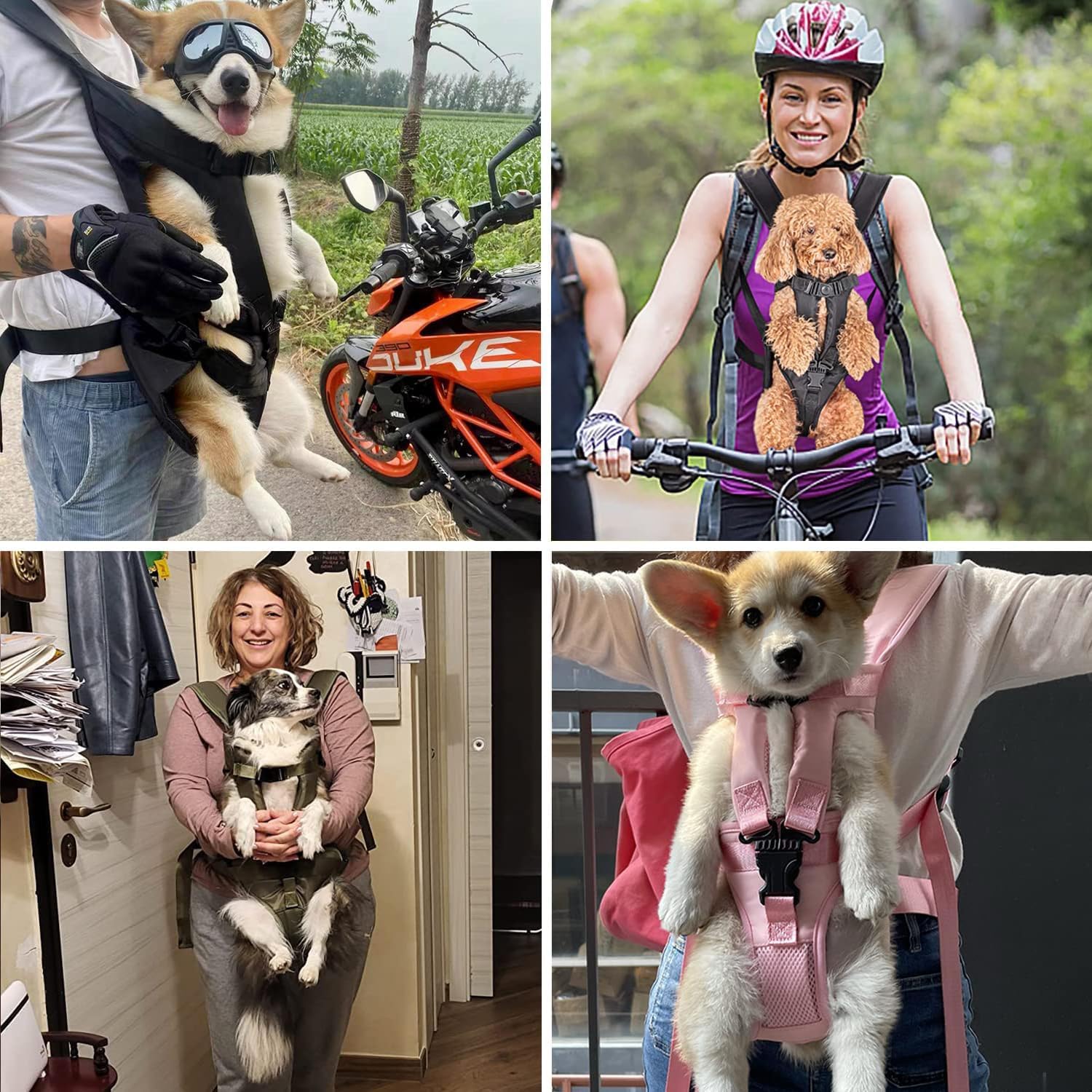 PetBonus uso manos libres para ciclismo y senderismo, libertad de movimiento.