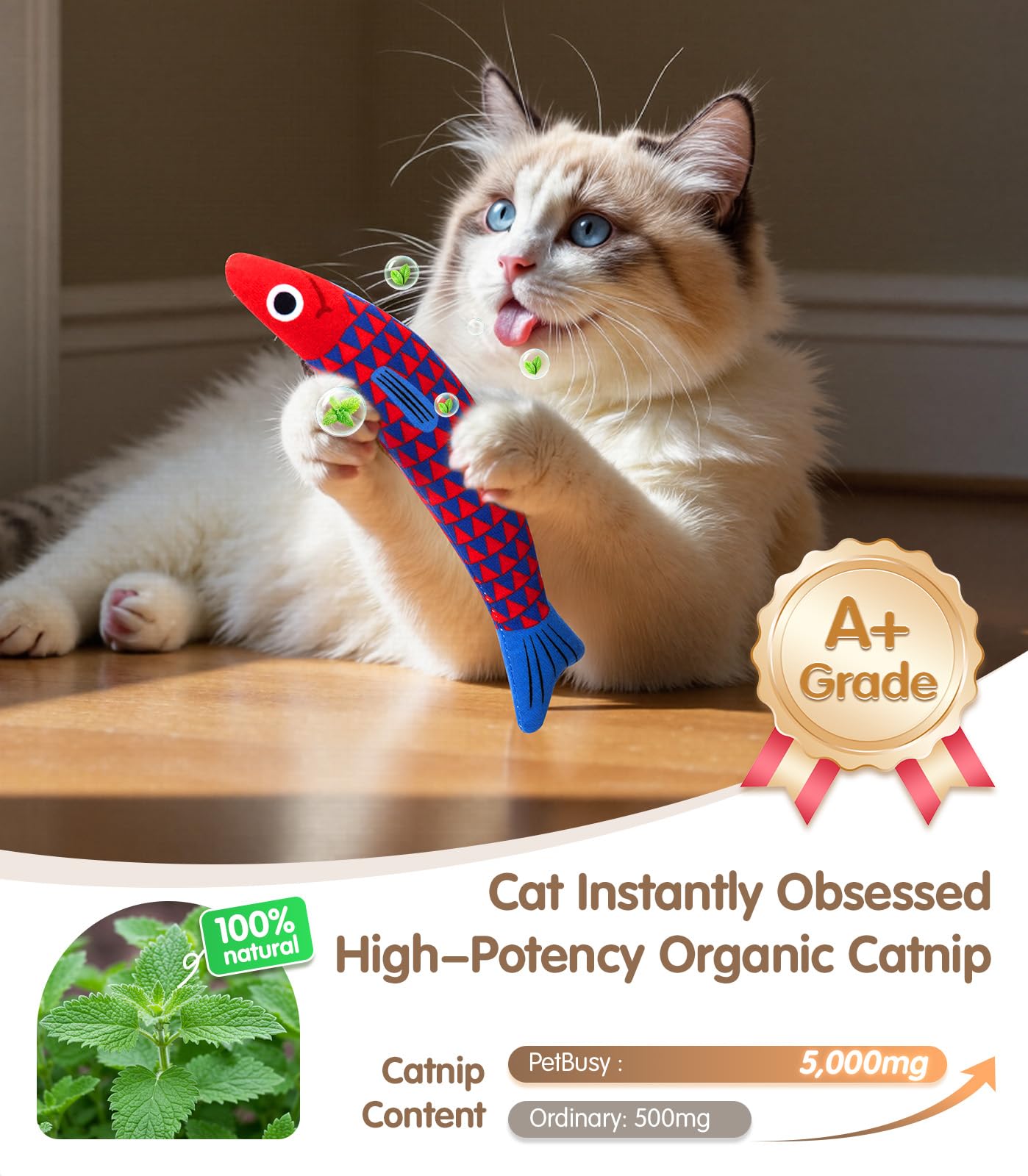 PetBusy juguete con crujido y campana, mantiene curioso al gato.