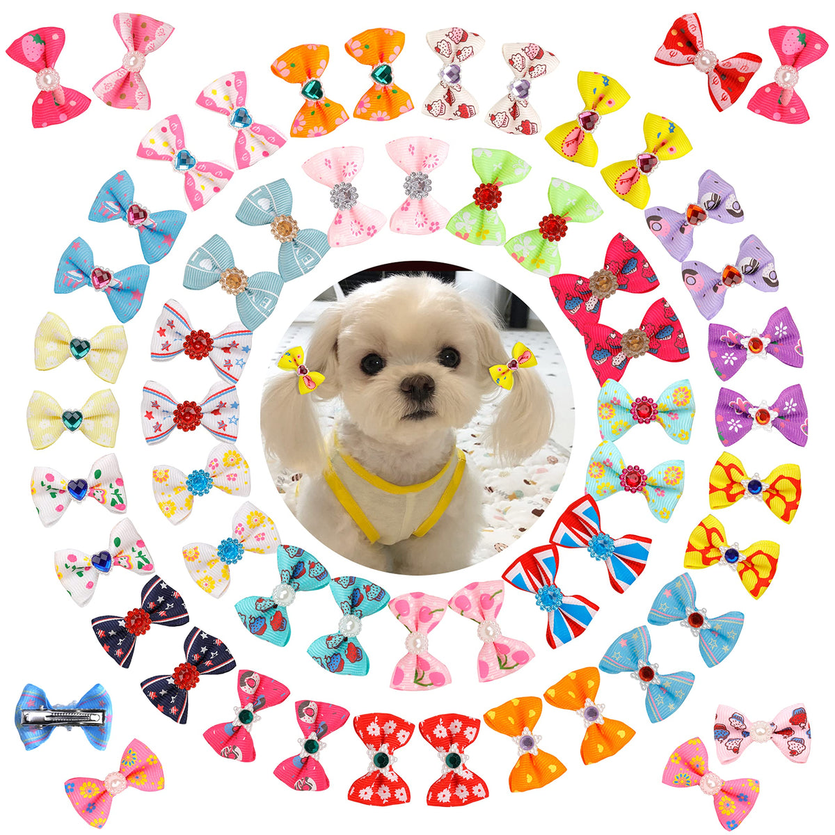 Clip Petbuy con lazo cristal para peinado duradero en perro