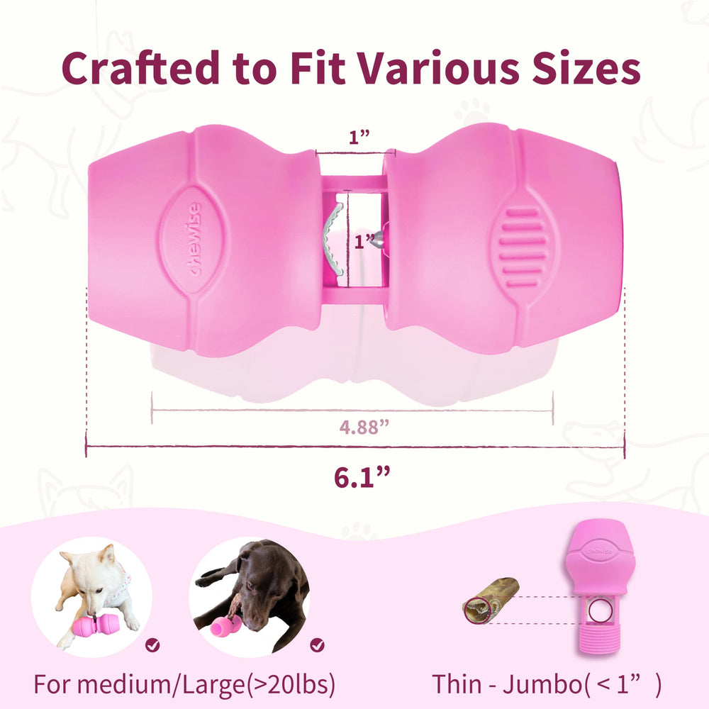 PetClan Chewise ajuste universal para diferentes tamaños de palitos.