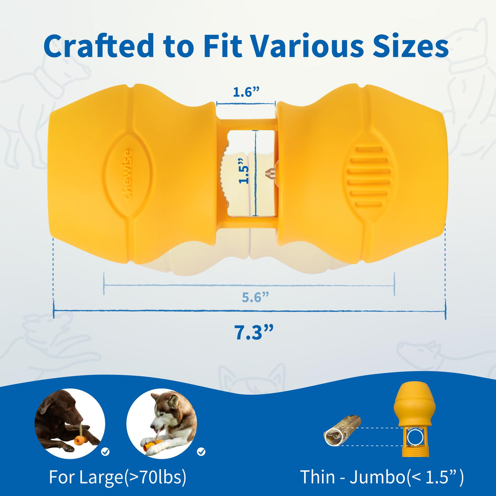 Chewise Holder de PetClan, dientes de acero inoxidable que resisten saliva y corrosión.