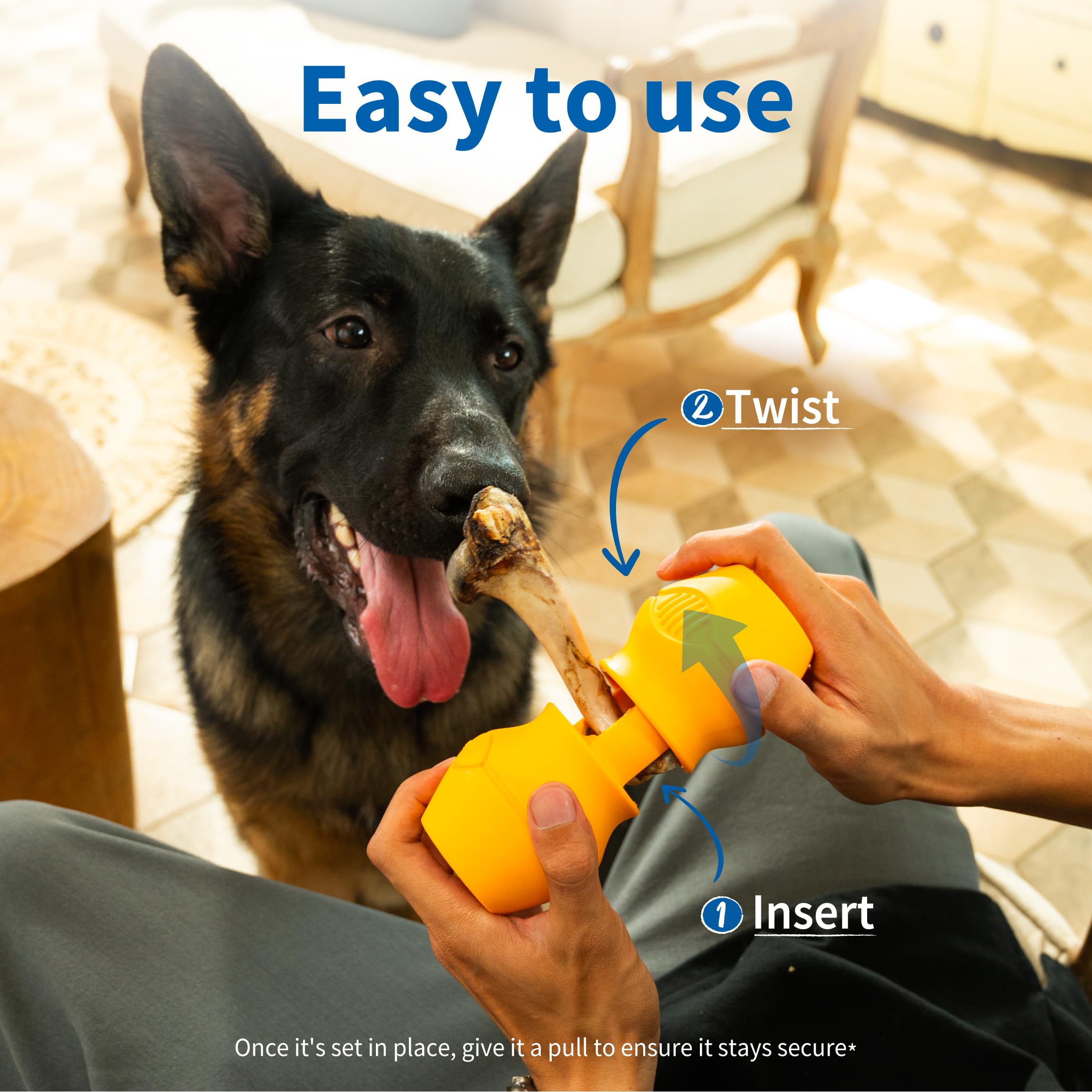 Chewise Holder de PetClan, recomendado para perros grandes (más de 32 kg) y diferentes tamaños de palitos.