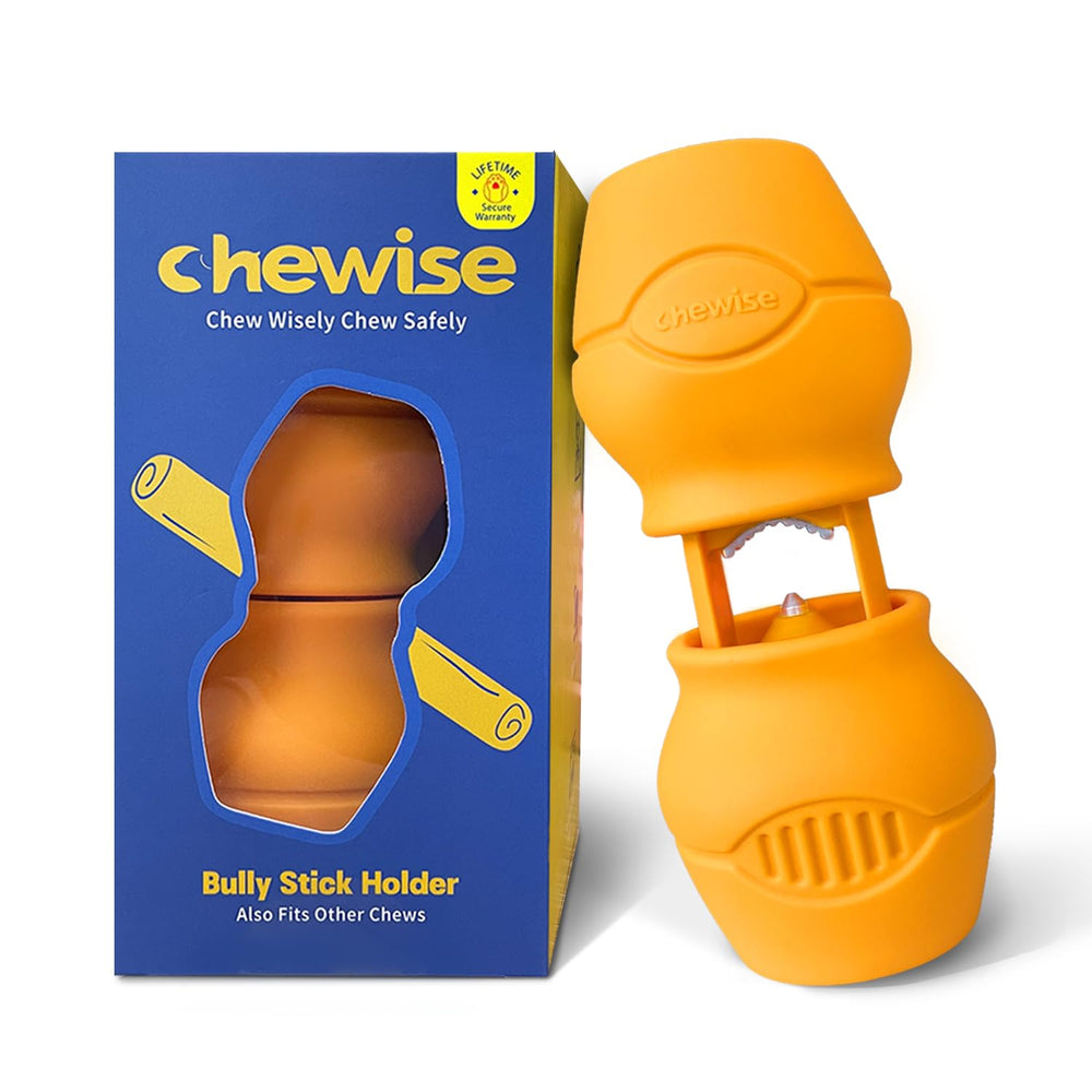 Portapalitos Chewise PetClan con dientes de acero para agarre seguro.