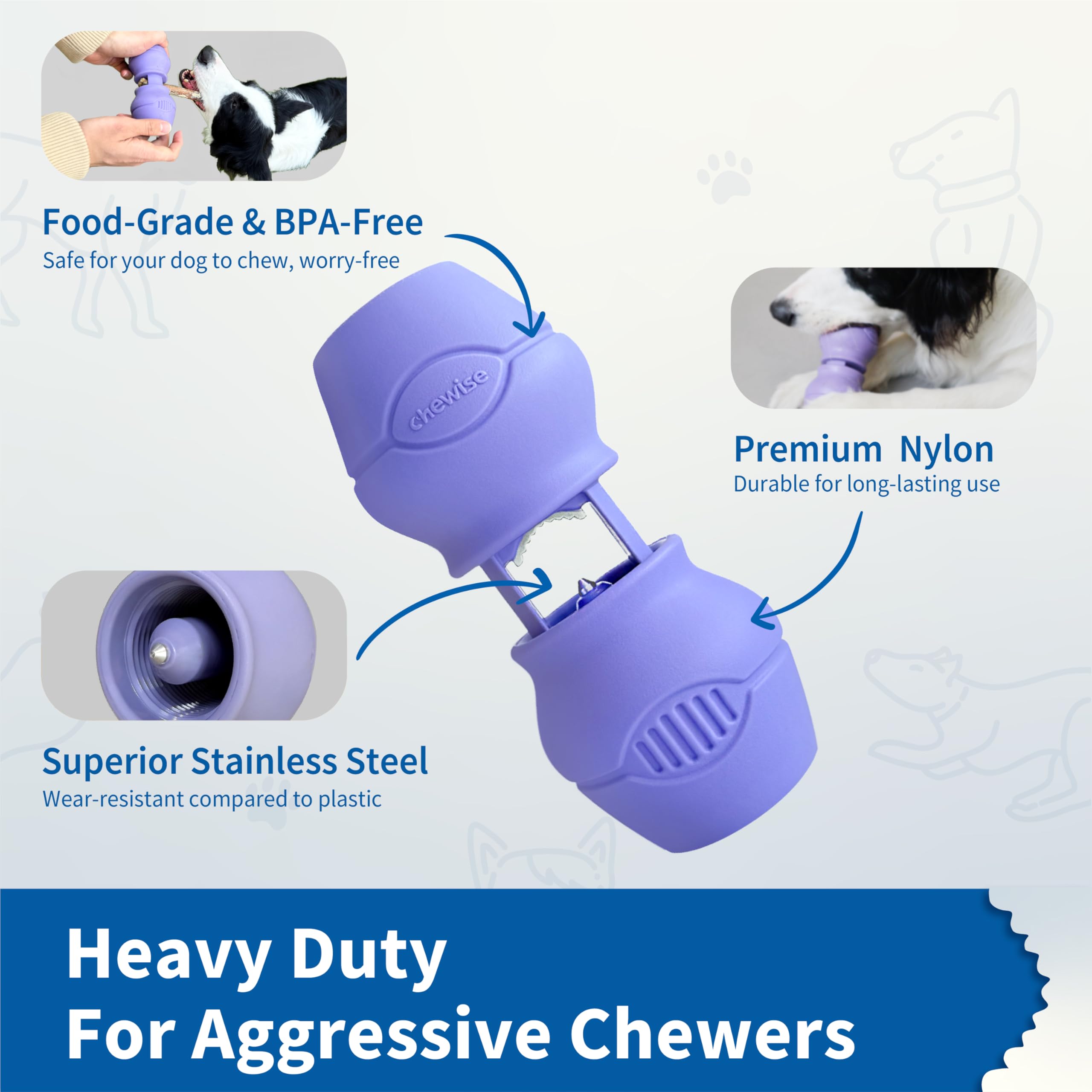 Porta palitos Chewise de PetClan: dientes de acero inoxidable resistentes.