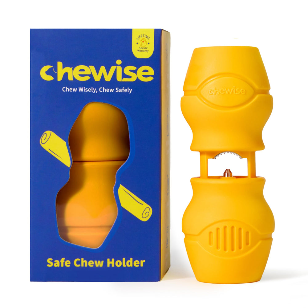 PetClan Chewise, soporte para bully sticks, seguridad durante la masticación.