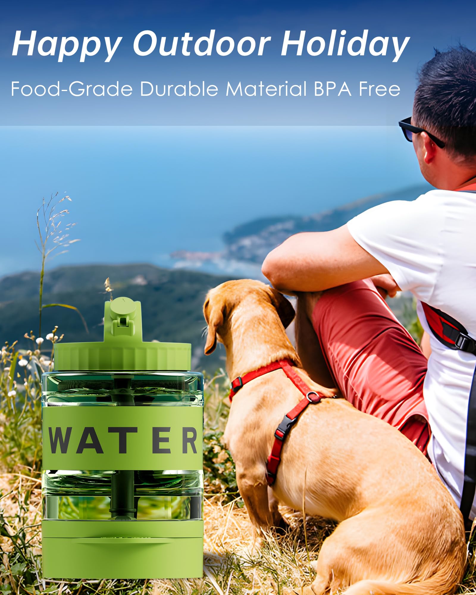 PETDOTT dispensador de agua para perros 77oz, fácil de limpiar y mantener higiénico.